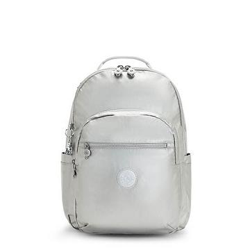 Kipling Seoul Large Metallic 15" Backpack Laptop Bags Bright Metallic | AU 1659EB